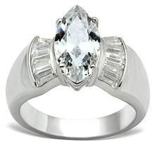 Load image into Gallery viewer, SS028 - Silver 925 Sterling Silver Ring with AAA Grade CZ  in Clear