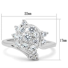 Load image into Gallery viewer, SS036 - Silver 925 Sterling Silver Ring with AAA Grade CZ  in Clear