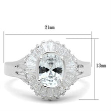 Load image into Gallery viewer, SS042 - Silver 925 Sterling Silver Ring with AAA Grade CZ  in Clear