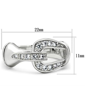 SS050 - Silver 925 Sterling Silver Ring with AAA Grade CZ  in Clear