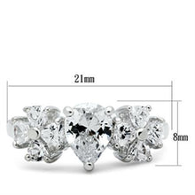 Load image into Gallery viewer, SS057 - Silver 925 Sterling Silver Ring with AAA Grade CZ  in Clear