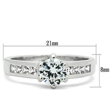 Load image into Gallery viewer, SS058 - Silver 925 Sterling Silver Ring with AAA Grade CZ  in Clear