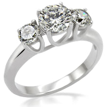 Load image into Gallery viewer, TK004 - High polished (no plating) Stainless Steel Ring with AAA Grade CZ  in Clear