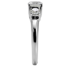 Load image into Gallery viewer, TK004 - High polished (no plating) Stainless Steel Ring with AAA Grade CZ  in Clear