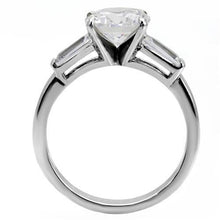 Load image into Gallery viewer, TK005 - High polished (no plating) Stainless Steel Ring with AAA Grade CZ  in Clear