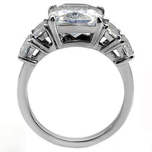 Load image into Gallery viewer, TK007 - High polished (no plating) Stainless Steel Ring with AAA Grade CZ  in Clear
