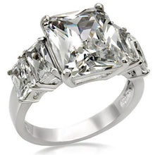 Load image into Gallery viewer, TK007 - High polished (no plating) Stainless Steel Ring with AAA Grade CZ  in Clear