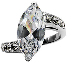 Load image into Gallery viewer, TK008 - High polished (no plating) Stainless Steel Ring with AAA Grade CZ  in Clear