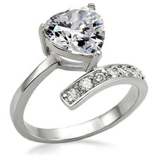 Load image into Gallery viewer, TK009 - High-Polished Stainless Steel Ring with AAA Grade CZ  in Clear