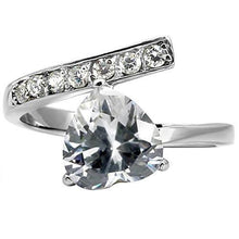 Load image into Gallery viewer, TK009 - High-Polished Stainless Steel Ring with AAA Grade CZ  in Clear