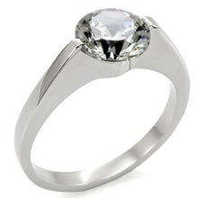 Load image into Gallery viewer, TK012 - High polished (no plating) Stainless Steel Ring with AAA Grade CZ  in Clear