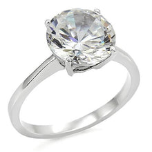 Load image into Gallery viewer, TK013 - High polished (no plating) Stainless Steel Ring with AAA Grade CZ  in Clear