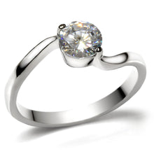 Load image into Gallery viewer, TK023 - High polished (no plating) Stainless Steel Ring with AAA Grade CZ  in Clear