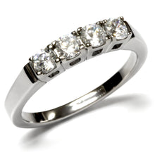 Load image into Gallery viewer, TK047 - High polished (no plating) Stainless Steel Ring with AAA Grade CZ  in Clear