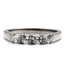 Load image into Gallery viewer, TK047 - High polished (no plating) Stainless Steel Ring with AAA Grade CZ  in Clear