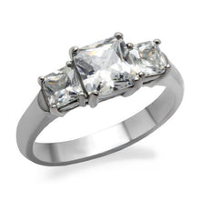 Load image into Gallery viewer, TK058 - High polished (no plating) Stainless Steel Ring with AAA Grade CZ  in Clear