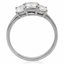Load image into Gallery viewer, TK058 - High polished (no plating) Stainless Steel Ring with AAA Grade CZ  in Clear
