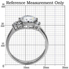 Load image into Gallery viewer, TK062 - High polished (no plating) Stainless Steel Ring with AAA Grade CZ  in Clear