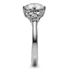 Load image into Gallery viewer, TK062 - High polished (no plating) Stainless Steel Ring with AAA Grade CZ  in Clear