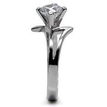 Load image into Gallery viewer, TK063 - High polished (no plating) Stainless Steel Ring with AAA Grade CZ  in Clear