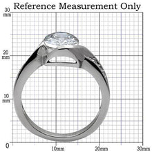 Load image into Gallery viewer, TK064 - High polished (no plating) Stainless Steel Ring with AAA Grade CZ  in Clear