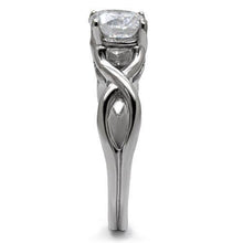 Load image into Gallery viewer, TK065 - High polished (no plating) Stainless Steel Ring with AAA Grade CZ  in Clear