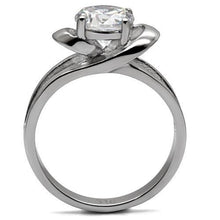 Load image into Gallery viewer, TK066 - High polished (no plating) Stainless Steel Ring with AAA Grade CZ  in Clear