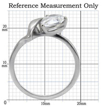 Load image into Gallery viewer, TK067 - High polished (no plating) Stainless Steel Ring with AAA Grade CZ  in Clear