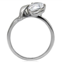 Load image into Gallery viewer, TK067 - High polished (no plating) Stainless Steel Ring with AAA Grade CZ  in Clear