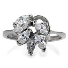 Load image into Gallery viewer, TK075 - High polished (no plating) Stainless Steel Ring with AAA Grade CZ  in Clear