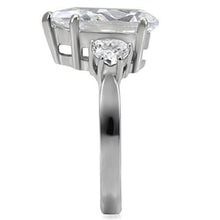 Load image into Gallery viewer, TK076 - High polished (no plating) Stainless Steel Ring with AAA Grade CZ  in Clear