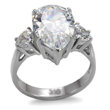 Load image into Gallery viewer, TK076 - High polished (no plating) Stainless Steel Ring with AAA Grade CZ  in Clear