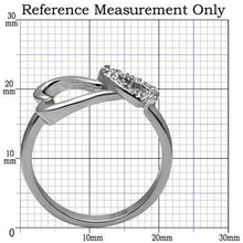 Load image into Gallery viewer, TK077 - High polished (no plating) Stainless Steel Ring with AAA Grade CZ  in Clear