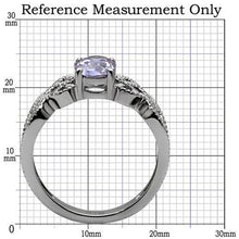 Load image into Gallery viewer, TK079 - High polished (no plating) Stainless Steel Ring with AAA Grade CZ  in Light Amethyst