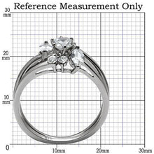 Load image into Gallery viewer, TK096 - High polished (no plating) Stainless Steel Ring with AAA Grade CZ  in Clear