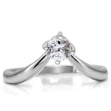 Load image into Gallery viewer, TK0W260 - High polished (no plating) Stainless Steel Ring with AAA Grade CZ  in Clear