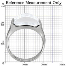 Load image into Gallery viewer, TK100 - High polished (no plating) Stainless Steel Ring with AAA Grade CZ  in Clear