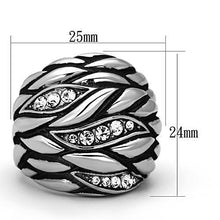 Load image into Gallery viewer, TK1020 - High polished (no plating) Stainless Steel Ring with Top Grade Crystal  in Clear