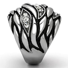 Load image into Gallery viewer, TK1020 - High polished (no plating) Stainless Steel Ring with Top Grade Crystal  in Clear