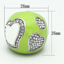 Load image into Gallery viewer, TK1021 - High polished (no plating) Stainless Steel Ring with Top Grade Crystal  in Clear