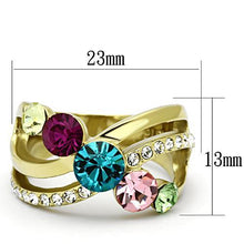 Load image into Gallery viewer, TK1031 - IP Gold(Ion Plating) Stainless Steel Ring with Top Grade Crystal  in Multi Color