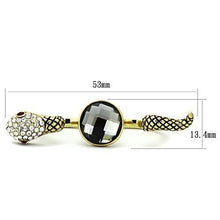 Load image into Gallery viewer, TK1036 - IP Gold(Ion Plating) Stainless Steel Ring with Synthetic Glass Bead in Black Diamond