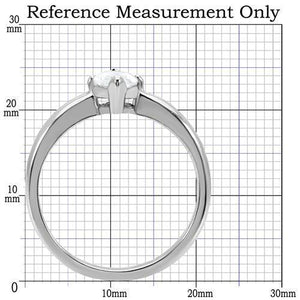 TK103 - High polished (no plating) Stainless Steel Ring with AAA Grade CZ  in Clear