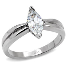 Load image into Gallery viewer, TK103 - High polished (no plating) Stainless Steel Ring with AAA Grade CZ  in Clear