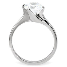 Load image into Gallery viewer, TK104 - High polished (no plating) Stainless Steel Ring with AAA Grade CZ  in Clear