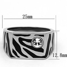 Load image into Gallery viewer, TK1054 - High polished (no plating) Stainless Steel Ring with Top Grade Crystal  in Clear