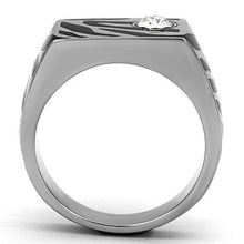 Load image into Gallery viewer, TK1054 - High polished (no plating) Stainless Steel Ring with Top Grade Crystal  in Clear