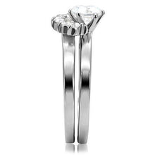 Load image into Gallery viewer, TK105 - High polished (no plating) Stainless Steel Ring with AAA Grade CZ  in Clear