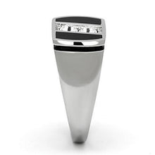 Load image into Gallery viewer, TK1068 - High polished (no plating) Stainless Steel Ring with Top Grade Crystal  in Clear