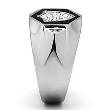 Load image into Gallery viewer, TK1069 - High polished (no plating) Stainless Steel Ring with Top Grade Crystal  in Clear